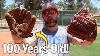 100 Year Old Baseball Glove Vs Modern Day Baseball Glove Irl Baseball Challenge