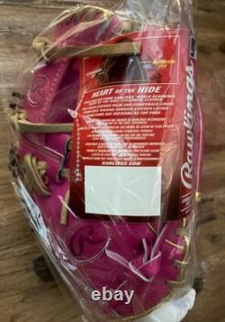 Adult Rawlings Heart of the Hide 11.5 Baseball Glove Infield Pink NWT Authentic