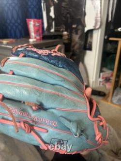 Baby Pink And Baby Blue Rawlings Heart Of The Hide 11 1/2 Inch Glove Broken In