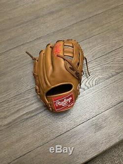 Custom Rawlings Heart Of The Hide 11.75 H Web Baseball Glove Brown