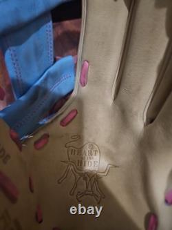 Heart Of The Hide, Baseball Glove. Pink And Blue Lightly Used, Right Handed