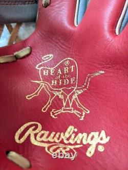 NEW Rawlings 11.5 inch Heart of The Hide HOH RHT Infield Baseball Glove Gray Red