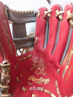 NEW Rawlings 11.5 inch Heart of The Hide HOH RHT Infield Baseball Glove Gray Red