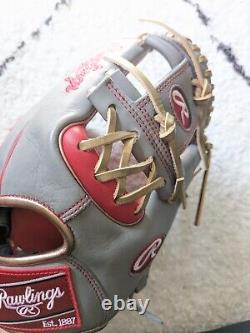 NEW Rawlings 11.5 inch Heart of The Hide HOH RHT Infield Baseball Glove Gray Red