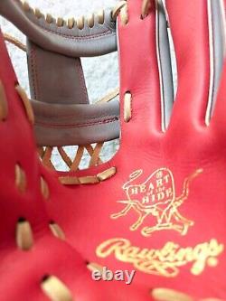 NEW Rawlings 11.5 inch Heart of The Hide HOH RHT Infield Baseball Glove Gray Red