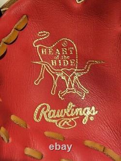 NEW WITH TAGS Rawlings 11.25 inch Heart of The Hide RHT Baseball Glove Black Red