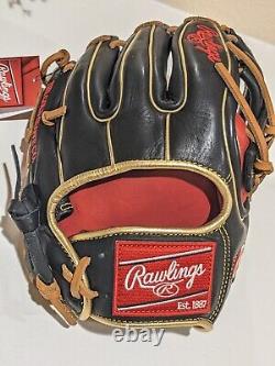 NEW WITH TAGS Rawlings 11.25 inch Heart of The Hide RHT Baseball Glove Black Red