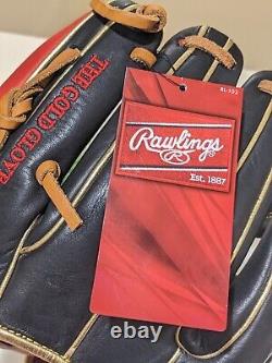 NEW WITH TAGS Rawlings 11.25 inch Heart of The Hide RHT Baseball Glove Black Red