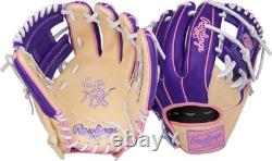 New Rawling Heart of The Hide Baseball Glove Limited Edition 11.5 RHT Ppl/Pnk
