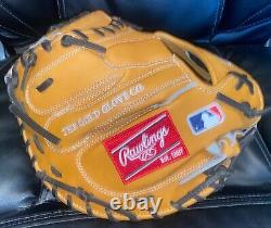 New Rawlings Heart of The Hide 33 Salvador Perez Model Catcher's Mitt RHT Camel