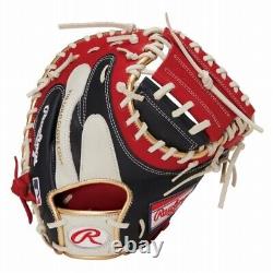 New Rawlings Heart of the Hide Base Ball Catcher Mitt Color Sync Navy Scarlet
