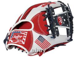New Rawlings Heart of the Hide USA Star and Stripes Infielder Glove Scarlet