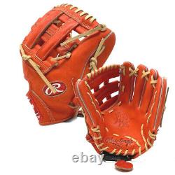 PRO204-6RODM-RightHandThrow Rawlings Red Orange Heart of the Hide 11.5 H Web Bas