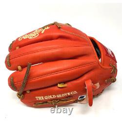 PRO205-30RODM-RightHandThrow Rawlings Heart of the Hide Red Orange 205-30 Baseba