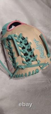 Rawlings 11.5 RHT Heart Of Hide R2G Baseball Glove Gold/Teal/Pink Trapeze Web