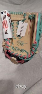 Rawlings 11.5 RHT Heart Of Hide R2G Baseball Glove Gold/Teal/Pink Trapeze Web
