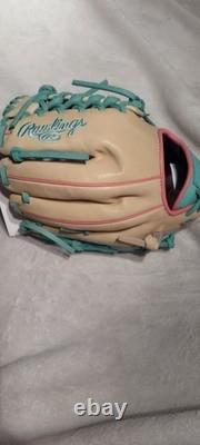 Rawlings 11.5 RHT Heart Of Hide R2G Baseball Glove Gold/Teal/Pink Trapeze Web