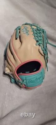 Rawlings 11.5 RHT Heart Of Hide R2G Baseball Glove Gold/Teal/Pink Trapeze Web