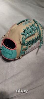 Rawlings 11.5 RHT Heart Of Hide R2G Baseball Glove Gold/Teal/Pink Trapeze Web