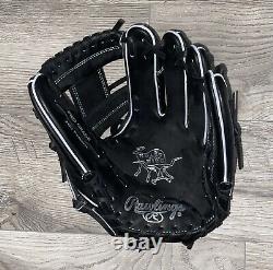 Rawlings Custom Heart Of The Hide Glove PRO204DM-2 Black Hyper Shell RHT 11.5