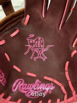 Rawlings Custom Heart of the Hide PRO3039-6 Maroon, Timberglaze, Pink 12 3/4 IN