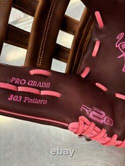 Rawlings Custom Heart of the Hide PRO3039-6 Maroon, Timberglaze, Pink 12 3/4 IN