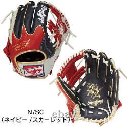 Rawlings HOH Heart of the Hide Base Ball Infield Glove Navy / Scarlet 11.5