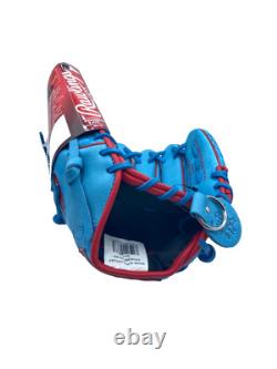 Rawlings Heart Of The Hide Baseball Glove PROR206-30CBS Sky Blue Red RHT 12