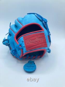 Rawlings Heart Of The Hide Baseball Glove PROR206-30CBS Sky Blue Red RHT 12