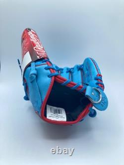 Rawlings Heart Of The Hide Baseball Glove PROR206-30CBS Sky Blue Red RHT 12