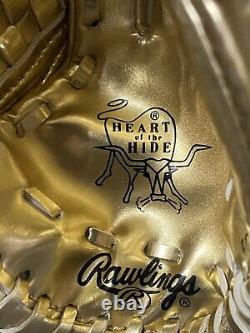 Rawlings Heart Of The Hide Gold Leather Baseball Ball Glove Approximately 13
