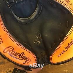 Rawlings Heart Of The Hide Made In USA Pro-kltfb Rht Gold Glove Neon Orange Hoh