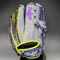 Rawlings Heart of Hide Graphic 11.5 All Round Baseball Glove Gray/Purple RHT