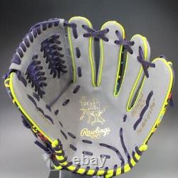 Rawlings Heart of Hide Graphic 11.5 All Round Baseball Glove Gray/Purple RHT