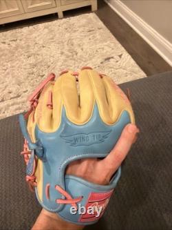 Rawlings Heart of Hide Tan, Blue, Pink 11.5 Infielders Glove RH Throw