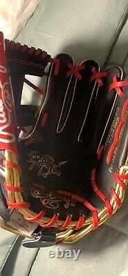 Rawlings Heart of The Hide Right Hand Throw Baseball Glove 11.75, Red/Black