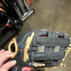 Rawlings Heart of the Hide 11.5 Leather Baseball Glove Black Tan Red 5 Finger