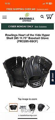 Rawlings Heart of the Hide 11.75 Baseball Gloves Black, Right Hand Throw