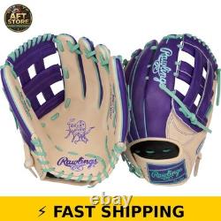 Rawlings Heart of the Hide 12.75 Baseball Glove RHT Camel/Purple/Mint