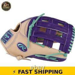 Rawlings Heart of the Hide 12.75 Baseball Glove RHT Camel/Purple/Mint
