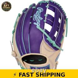 Rawlings Heart of the Hide 12.75 Baseball Glove RHT Camel/Purple/Mint