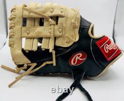 Rawlings Heart of the Hide 1st Base Mitt Glove Tan, Black, 12.5 Lefty