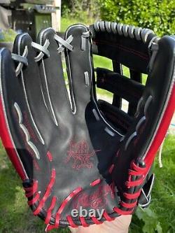 Rawlings Heart of the Hide BaseBall Infield Glove Black /Red 13 Left Hand Throw