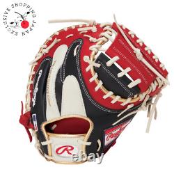 Rawlings Heart of the Hide Base Ball Catcher Mitt Color Sync Navy Scarlet 33.5