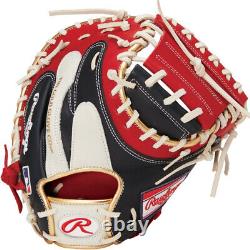 Rawlings Heart of the Hide Base Ball Catcher Mitt Color Sync Navy Scarlet 33.5