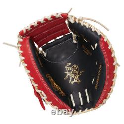 Rawlings Heart of the Hide Base Ball Catcher Mitt Color Sync Navy Scarlet 33.5
