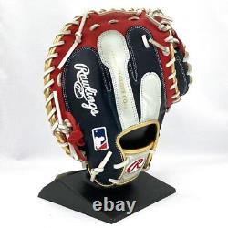 Rawlings Heart of the Hide Base Ball Catcher Mitt Color Sync Navy×Scarlet 33in