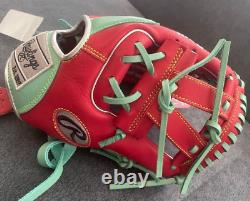 Rawlings Heart of the Hide Base Ball Infield Glove 11.5 Mint / Scarlet Right HOH