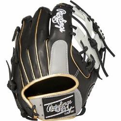 Rawlings Heart of the Hide Base Ball Infield Glove Black / Gray 11.5 Right HOH