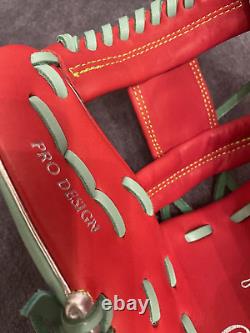 Rawlings Heart of the Hide Base Ball Infield Glove Color Sync Mint Scarlet 11.25